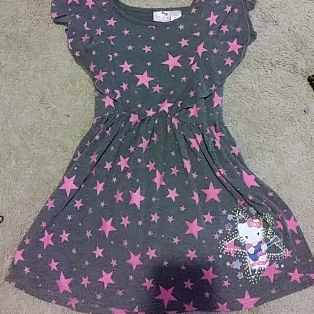 A pink and gray Hello Kitty dress